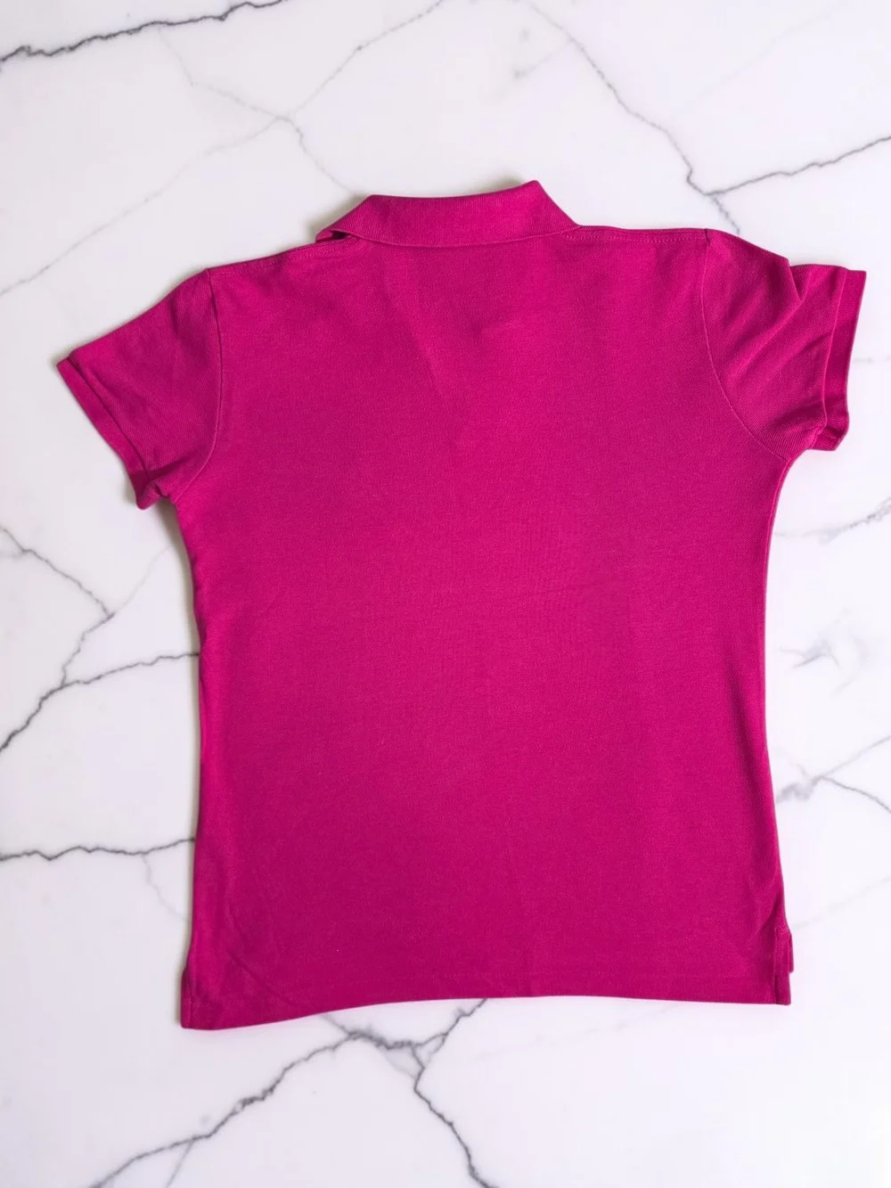 Ralph Lauren Mens Small Polo Shirt in Bright Fuchsia with Green Logo